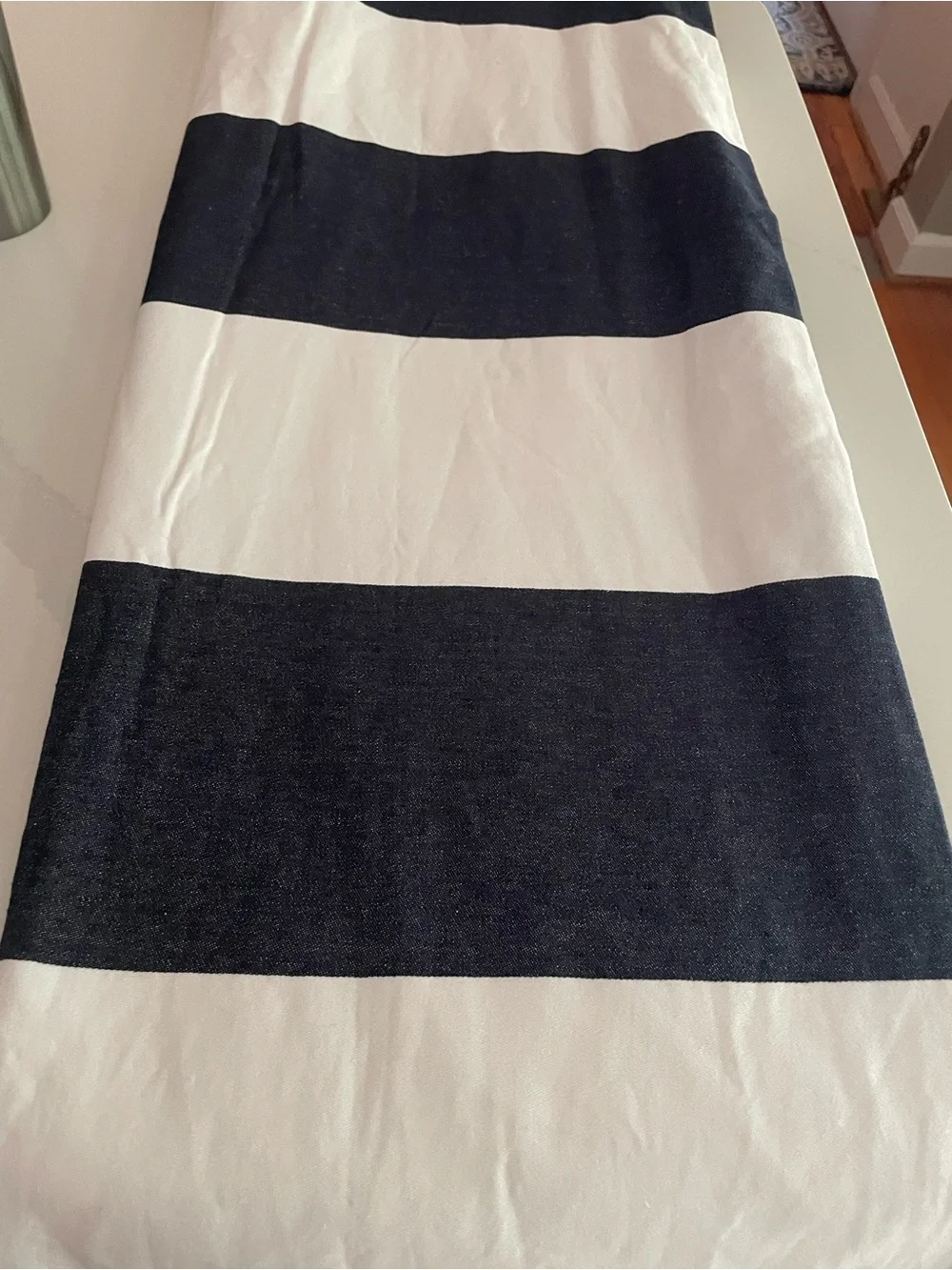 Pottery Barn Cabana/ Rugby Stripe Tab/ Rod Drapes 50x96 pair of 2